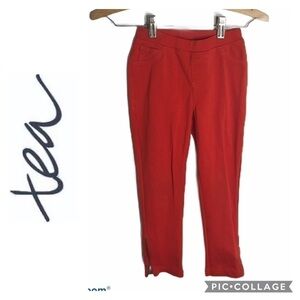 Tea Collection Burnt Orange Red Zipper Hem Pants Sz 6   Kids Toddler